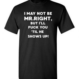 I May Not Be Mr. Right, But I'll Fuck You 'Til He Shows Up T-Shirt