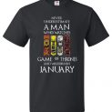 $18.95 - Never Underestimate A Man Who Watches Game Of Thrones Born In January