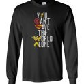 $18.95 - You Cant Save The World Alone Justice League Canvas Long Sleeve T-Shirt