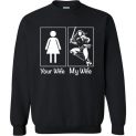 $29.95 - Wonder Woman Your Wife My Wife Funny Gildan Crewneck Sweatshirt