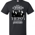 $18.95 - Never Underestimate A Woman Who Listens To The 1975 And Was Born In January T-Shirt