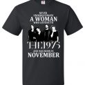 $18.95 - Never Underestimate A Woman Who Listens To The 1975 And Was Born In November T-Shirt