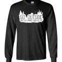 $23.95 - Go outside worst case scenario, a bear kills you Funny Hiking Canvas Long Sleeve T-Shirt