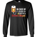 $23.95 - In Case Of Accident My Blood Type Is Crown Royal Canvas Long Sleeve T-Shirt