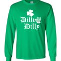 $23.95 - St. Patrick Day Dilly Dilly Shamrock Beer Funny Canvas Long Sleeve T-Shirt