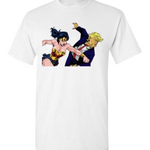 $18.95 - Wonder woman punching Trump T-Shirt