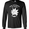 $23.95 - Rick and Morty Funny Shirts 20% Accurate as Usual Canvas Long Sleeve T-Shirt