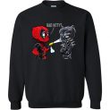 $29.95 - Funny Marvel shirts: Deadpool and Black Panther - bad kitty Lady Sweatshirt