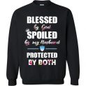 $29.95 - Funny Family Shirts: Blessed by God spoiled by my Husband protected by both Sweater
