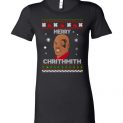 $19.95 - Mike Tyson Ugly Christmas Sweater: Merry Chrithmith Lady T-Shirt