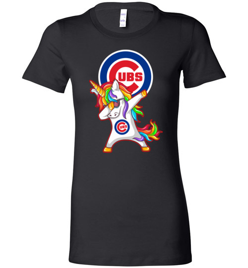 $19.95 - Funny Chicago Cubs Shirts: Unicorn Dabbing Lady T-Shirt