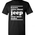 $18.95 – Knows more about Jeep than most dudes Funny Jeep Lovers T-Shirt
