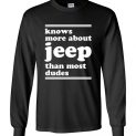 $23.95 – Knows more about Jeep than most dudes Funny Jeep Lovers Long Sleeve Shirt