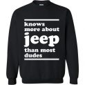 $29.95 – Knows more about Jeep than most dudes Funny Jeep Lovers Sweatshirt