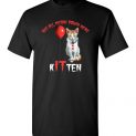 $18.95 - Scary Creepy We All MEOW Down Here Clown Cat Kitten T-Shirt