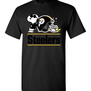 $18.95 - The Pittsburgh Steelers Joe Cool And Woodstock Snoopy Football T-Shirt