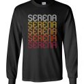 $23.95 - Serena Retro Wordmark Pattern Vintage Style Long Sleeve Shirt