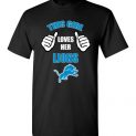$18.95 - This Girl Loves Her Detroit Lions Funny NFL T-Shirt